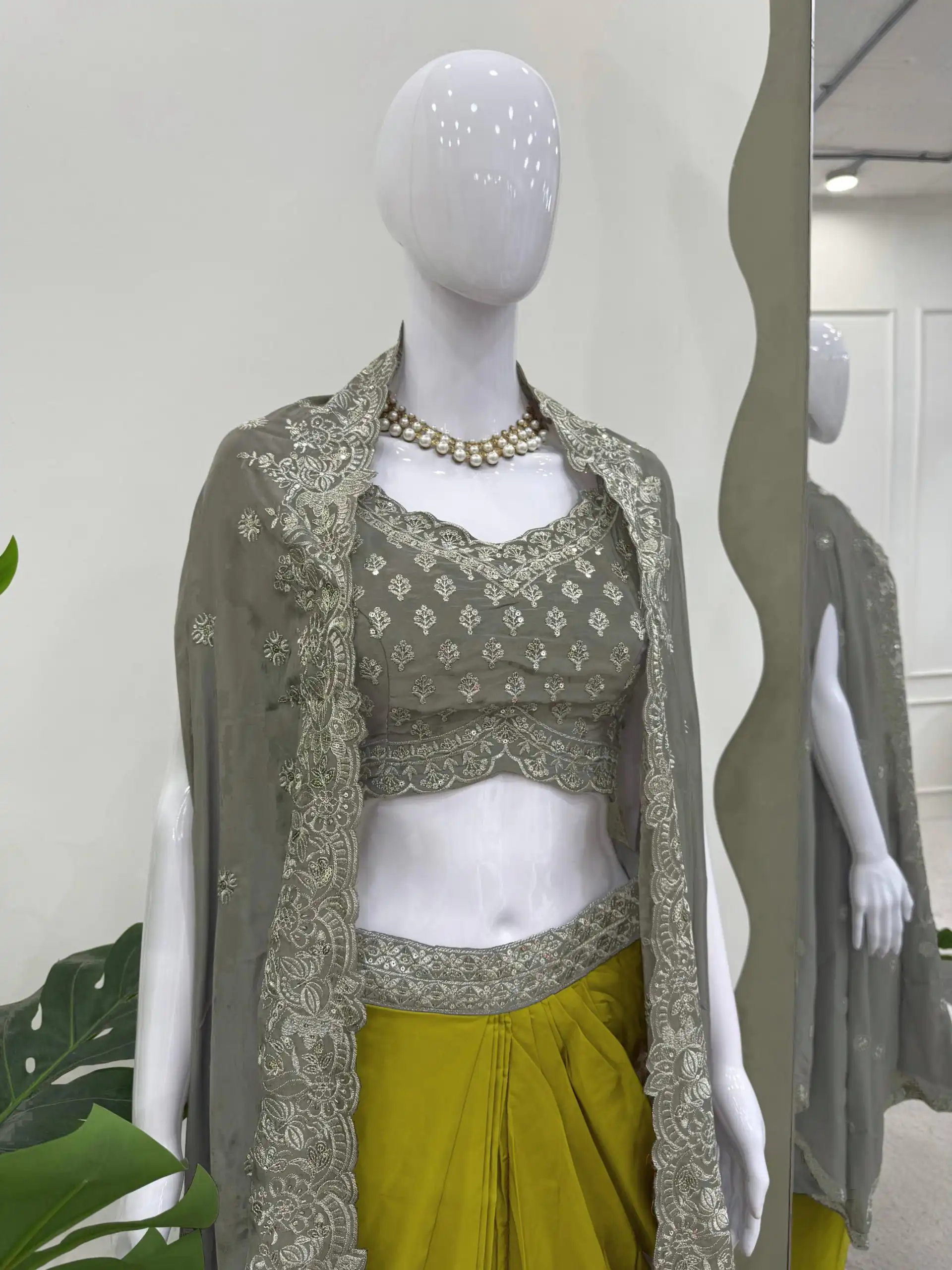 RTC 6493 Grey American Crep With Designer Work Dhoti Suit. Wedding, Party, Festive, Events Festive Deal ₹2149. Delivery 4-6 Working Days. Shop now. | Casual Suits, Jump Suits, Tops & Bottoms, Track Suits, Trendy Wear, Creative suits, Designer Suits, Palazzo Suits, Party Wear Suits, Patiala Suits, Salwar suit, Straight Suits