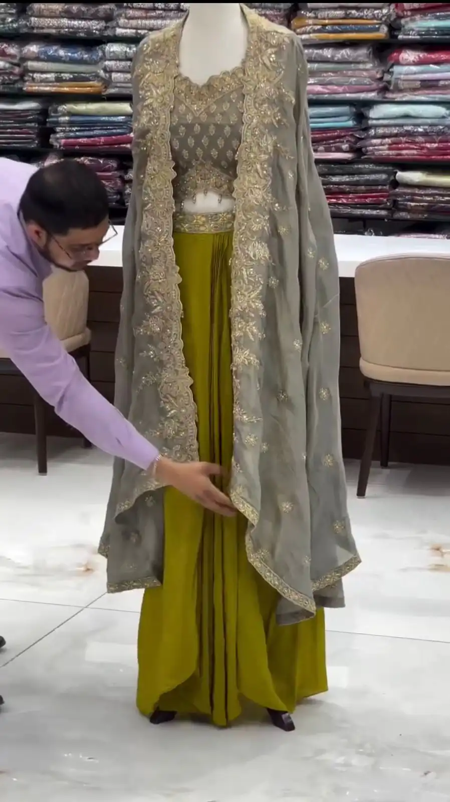 RTC 6493 Grey American Crep With Designer Work Dhoti Suit. Wedding, Party, Festive, Events Festive Deal ₹2149. Delivery 4-6 Working Days. Shop now. | Casual Suits, Jump Suits, Tops & Bottoms, Track Suits, Trendy Wear, Creative suits, Designer Suits, Palazzo Suits, Party Wear Suits, Patiala Suits, Salwar suit, Straight Suits