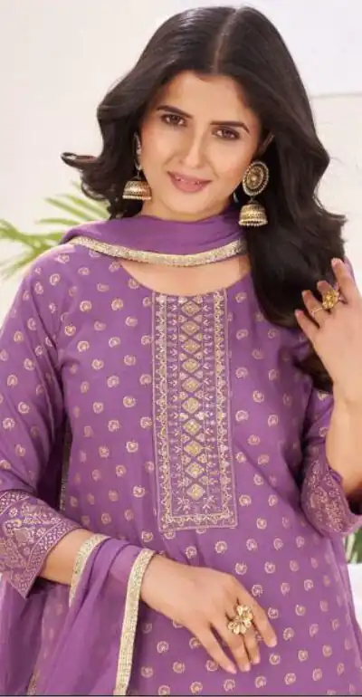 INLI Muskaan Lavender in Rayon Lace Work & Embroidery Work Salwar Suit. Festive Deal ₹1949. Delivery 4-6 Working Days. Shop now. | Casual Suits, Jump Suits, Creative suits, Designer Suits, Palazzo Suits, Party Wear Suits, Patiala Suits, Salwar suit, Straight Suits