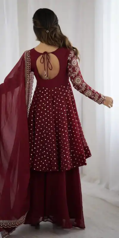 ZSR 3134 Maroon Crunchy Silk Salwar Suit Perfect for Wedding, Party, Sangeet, Anniversary, Housewarming Introductory Price ₹2399. Delivery 4-6 | Casual Suits, Jump Suits, Creative suits, Designer Suits, Palazzo Suits, Party Wear Suits, Patiala Suits, Salwar suit, Straight Suits