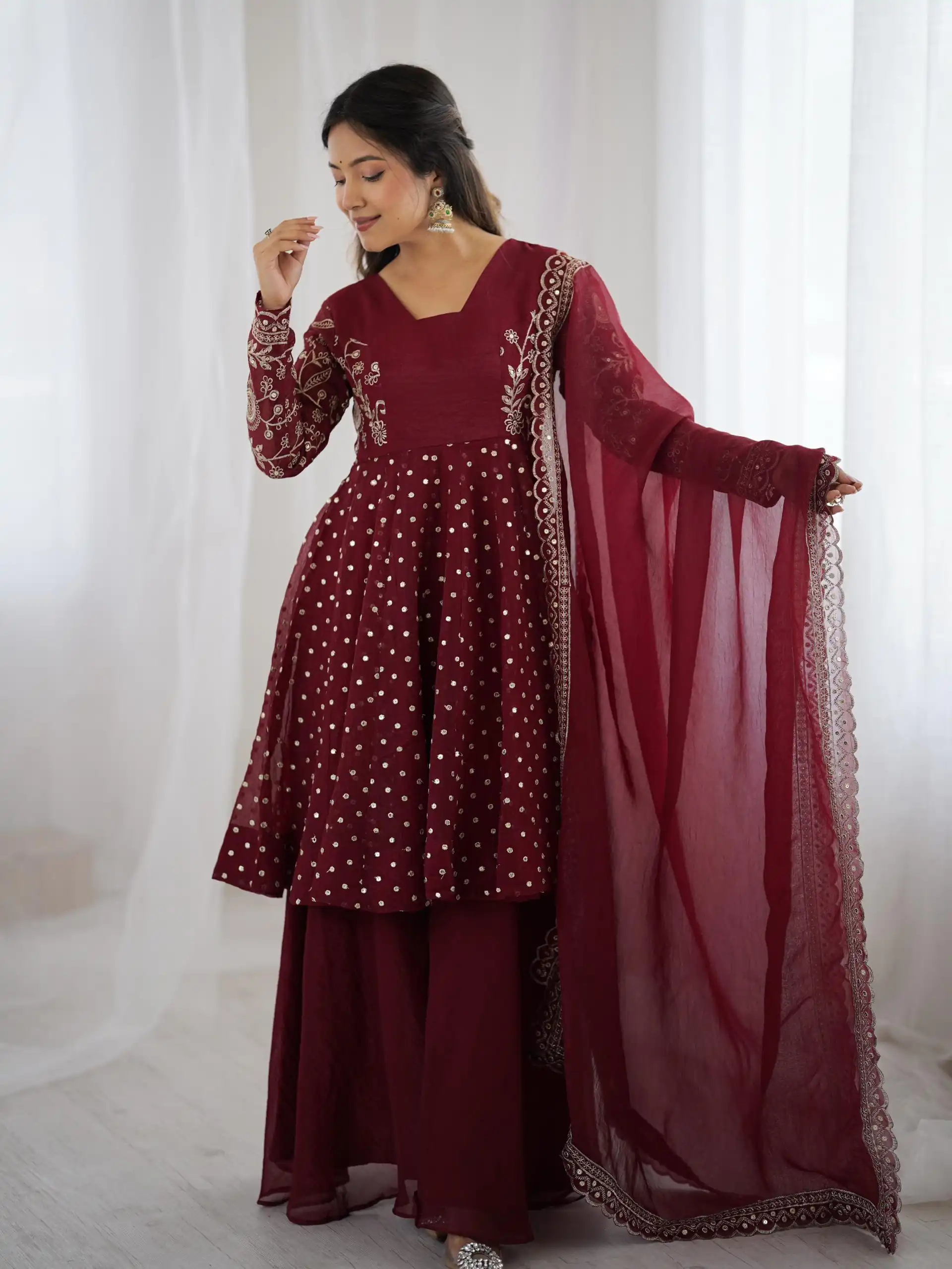 ZSR 3134 Maroon Crunchy Silk Salwar Suit Perfect for Wedding, Party, Sangeet, Anniversary, Housewarming Introductory Price ₹2399. Delivery 4-6 | Casual Suits, Jump Suits, Creative suits, Designer Suits, Palazzo Suits, Party Wear Suits, Patiala Suits, Salwar suit, Straight Suits