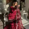 Maroon Faux Georgette Embroidery Work Salwar Suit