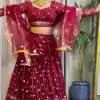 Maroon Fox Georgette Sequence Work Lehenga Choli