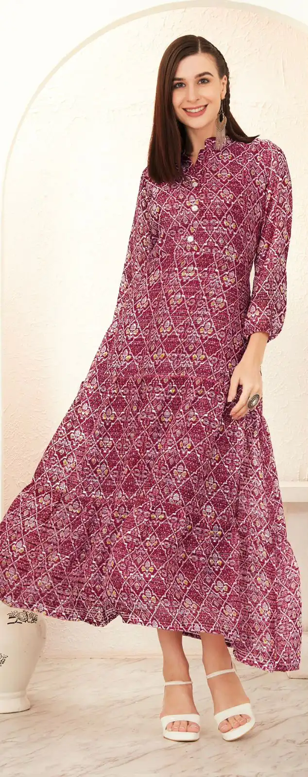 INLI BLOSSOM 2.0 Maroon Georgette print Gown Perfect for Wedding, Party, Ganesh Chaturthi, Bridal Wear, Durga Puja – . Get it for ₹1499. Delivery 4-6 Days | Bollywood Gowns, Creative Gowns, Designer Gowns, Embroidered Gowns, Gowns, Party Wear Gowns