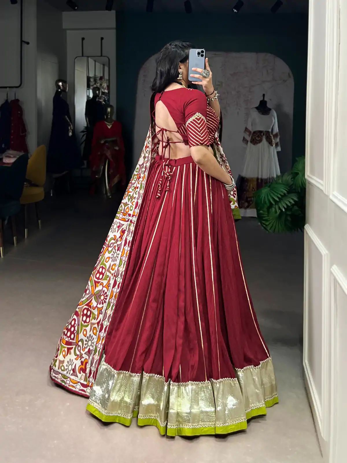 LNB 1658 Maroon Pure Chanderi with Zari Work & Gotta Patti Work Lehenga Choli . Introductory Price ₹3199. Delivery 4-6 Working Days. Shop now. | Bollywood Lehenga, Creative Lehenga, Designer Lehenga, Embroidered Lehenga, Lehenga, Party Wear Lehenga