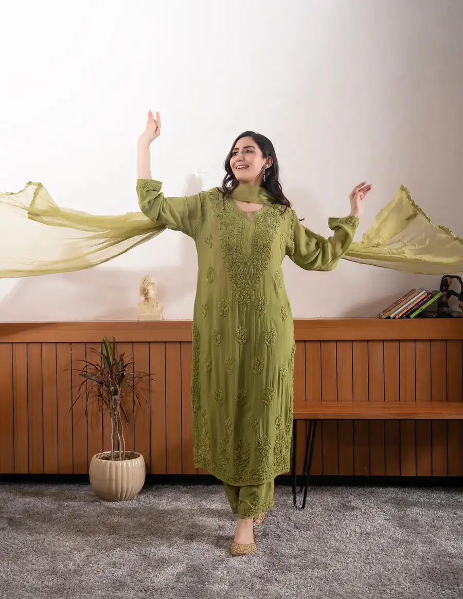 BE 394 Mehandi Georgette with Embroidery Work & Lace Work Salwar Suit . Available at ₹1849 only. Delivery 4-6 Working Days. Shop now. | Casual Suits, Jump Suits, Tops & Bottoms, Track Suits, Trendy Wear, Creative suits, Designer Suits, Palazzo Suits, Party Wear Suits, Patiala Suits, Salwar suit, Straight Suits