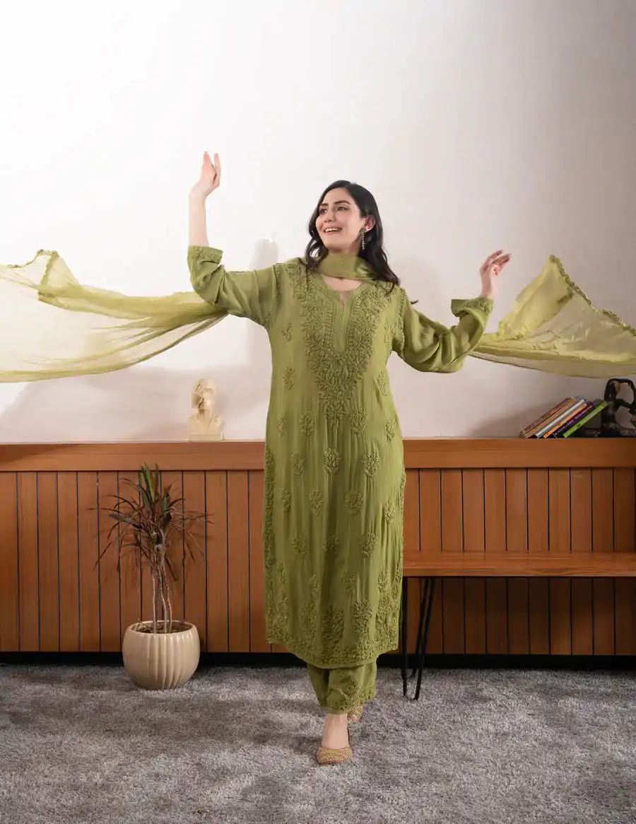 BE 394 Mehandi Georgette with Embroidery Work & Lace Work Salwar Suit . Available at ₹1849 only. Delivery 4-6 Working Days. Shop now. | Casual Suits, Jump Suits, Tops & Bottoms, Track Suits, Trendy Wear, Creative suits, Designer Suits, Palazzo Suits, Party Wear Suits, Patiala Suits, Salwar suit, Straight Suits