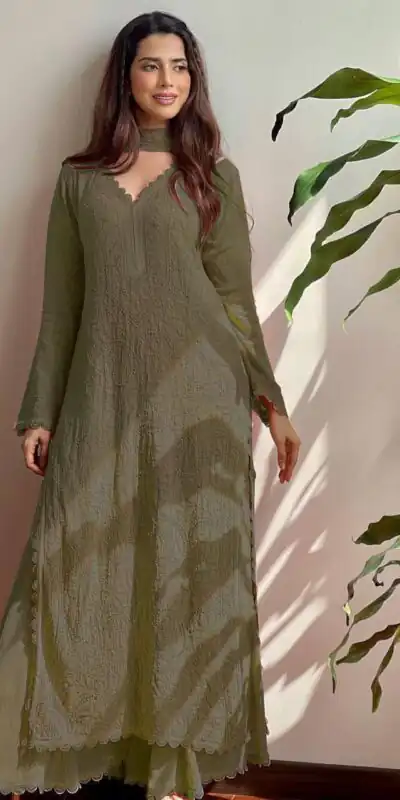 BE 170 Mehendi Color Georgette Thread Embroidery Salwar Suit Wedding, Party, Festive events, etc.  Expected Delivery  4-6 Working Days @1999/- | Casual Suits, Creative suits, Designer Suits, Palazzo Suits, Party Wear Suits, Patiala Suits, Salwar suit, Straight Suits