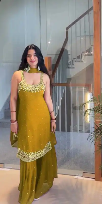 KD 1531 Mustaed Faux Georgette Lace Work Salwar Suit in . Wedding, Party, Festive, Events, Grab it for ₹2399. Delivery 4-6 Working Days. Shop now. | Casual Suits, Jump Suits, Tops & Bottoms, Track Suits, Trendy Wear, Creative suits, Designer Suits, Palazzo Suits, Party Wear Suits, Patiala Suits, Salwar suit, Straight Suits