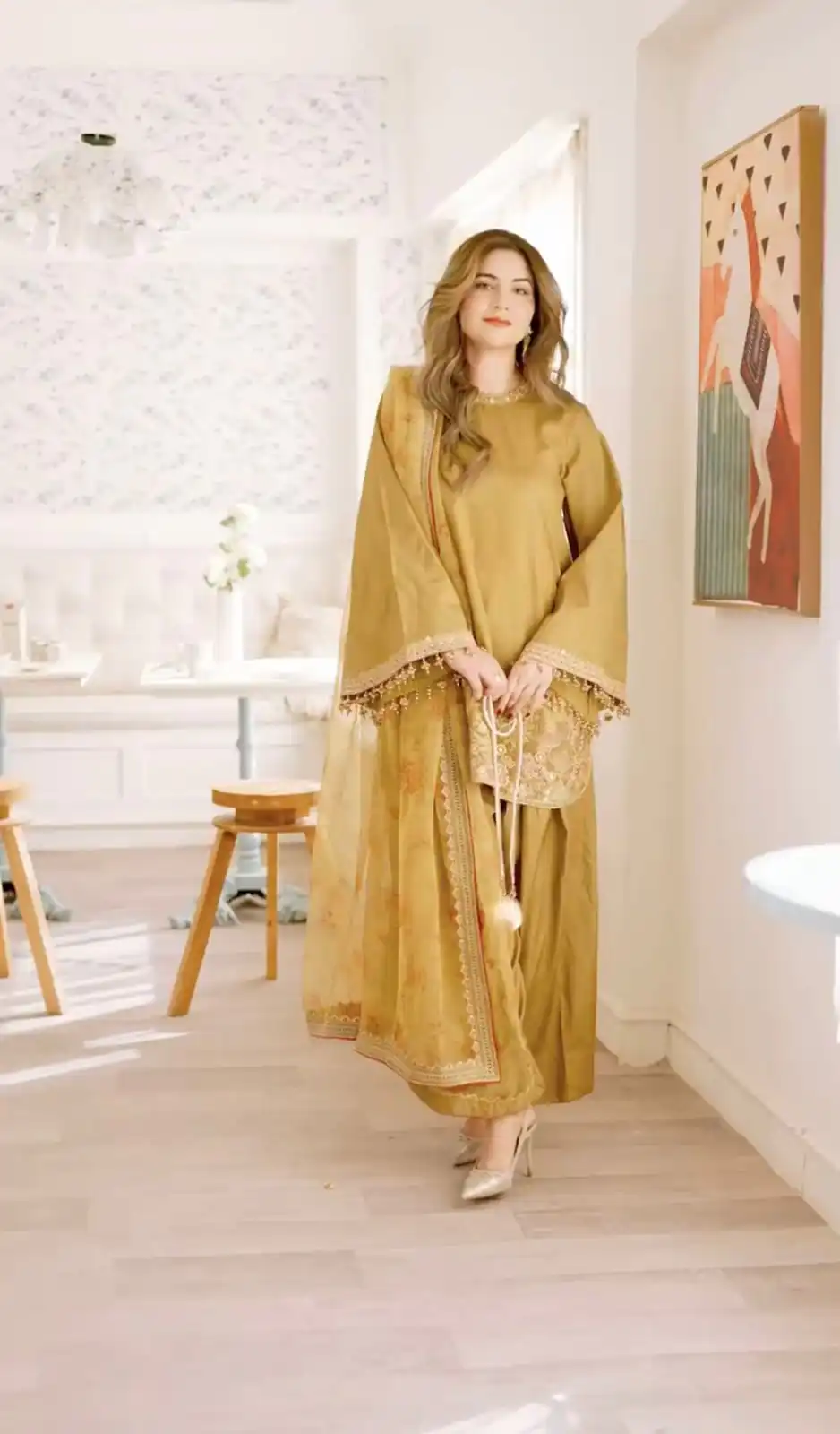 SSR 515 Mustard French Crep Silk With Embroidery Sequence Work with Digital Print & Lace Work Salwar Suit at ₹2099 only. Delivery 4-6 Days | Casual Suits, Jump Suits, Creative suits, Designer Suits, Palazzo Suits, Party Wear Suits, Patiala Suits, Salwar suit, Straight Suits