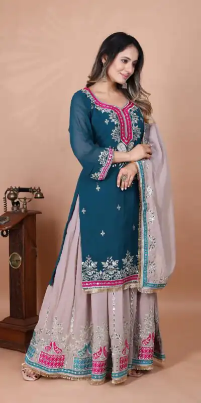 SRK 5260 Pink Faux Georgette With 5mm Embroidery Sequence Work Perfect for Wedding, Party, Karwa Chauth, Ethnic Day, Baisakhi Beast Price At 2149/- Only | Casual Suits, Jump Suits, Creative suits, Designer Suits, Palazzo Suits, Party Wear Suits, Patiala Suits, Salwar suit, Straight Suits