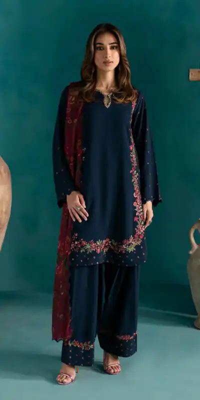 ZSR 3123 Navy Blue Pure Natural Crep Silk with Embroidery Work & Digital Print Salwar Suit . Now at just ₹2049. Delivery 4-6 Working Days. | Casual Suits, Jump Suits, Creative suits, Designer Suits, Palazzo Suits, Party Wear Suits, Patiala Suits, Salwar suit, Straight Suits