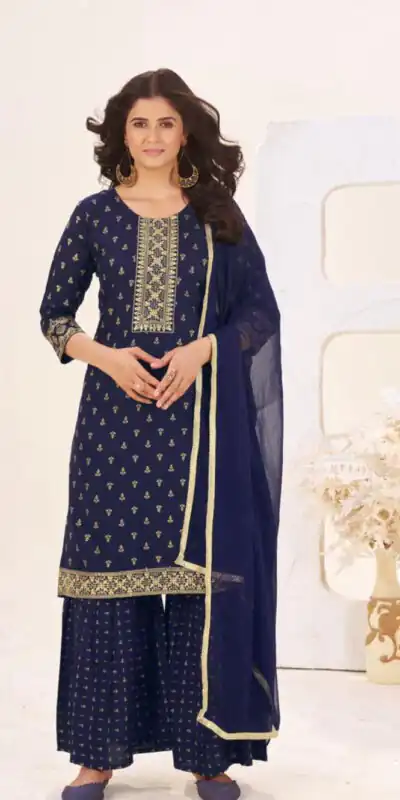 INLI Muskaan Navy Blue in Rayon Lace Work & Embroidery Work Salwar Suit. Festive Deal ₹1949. Delivery 4-6 Working Days. Shop now. | Casual Suits, Jump Suits, Creative suits, Designer Suits, Palazzo Suits, Party Wear Suits, Patiala Suits, Salwar suit, Straight Suits
