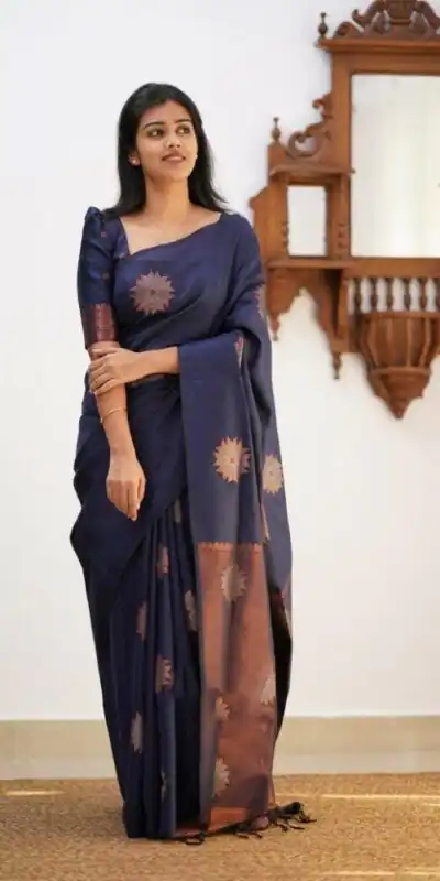 KP 5009 Navy Blue Soft Lichi Silk Saree Perfect for Wedding, Party, Pooja, Lohri, Reception . Special Price ₹1319. Delivery 4-6 Working Days. Shop | Embroidered Sarees, Bollywood Sarees, Creative Sarees, Designer Sarees, Ethnic Saree, Modern Digital sarees, Party Wear Sarees, Sarees