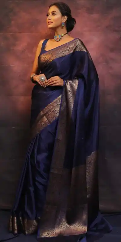 KP 6009 Navy Blue Soft Lichi Silk With Lace Border & Lace Work. Now Saree at just ₹1349. Delivery 4-6 Working Days. Shop now. | Embroidered Sarees, Bollywood Sarees, Creative Sarees, Designer Sarees, Ethnic Saree, Modern Digital sarees, Party Wear Sarees, Sarees
