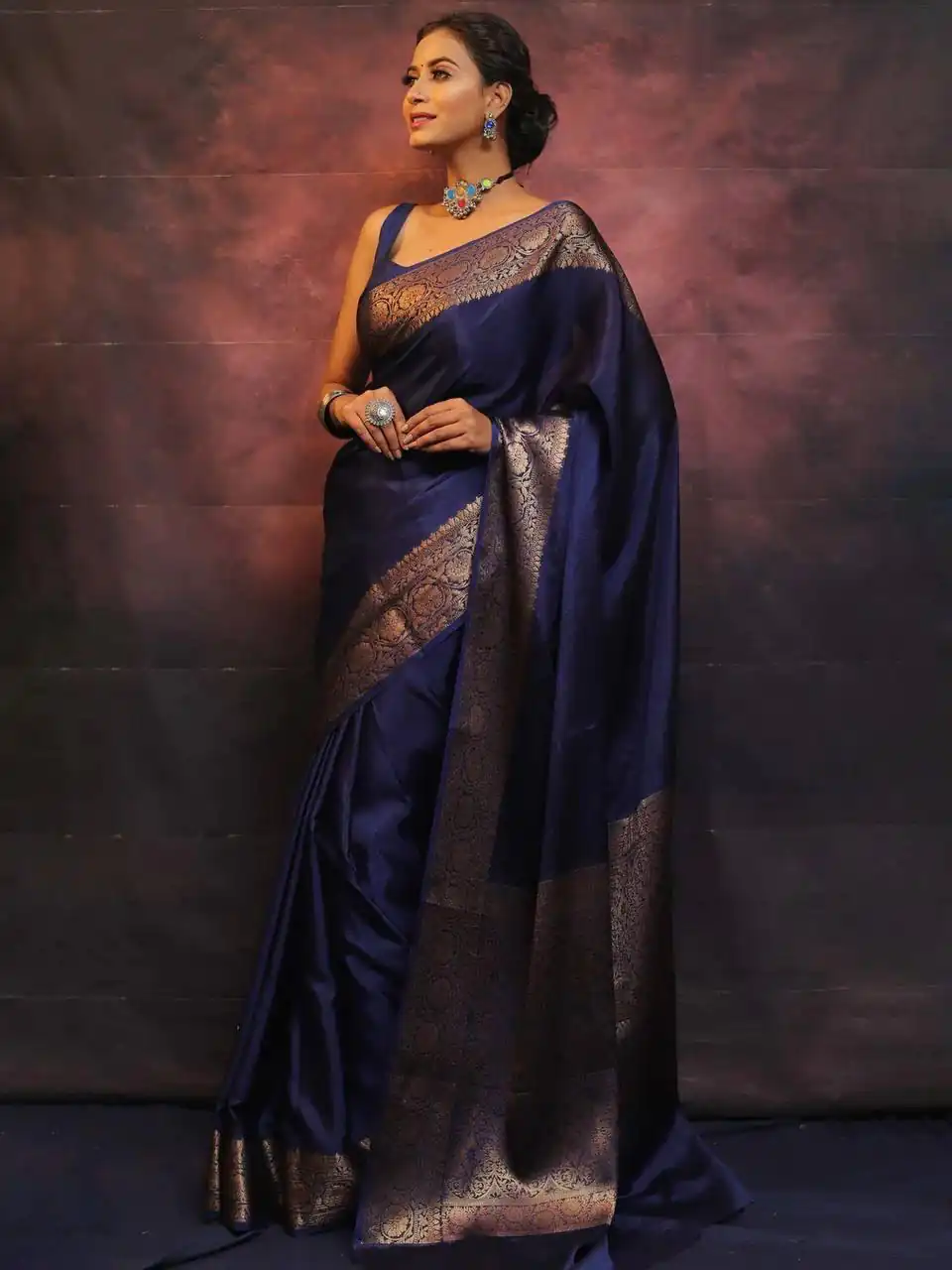 KP 6009 Navy Blue Soft Lichi Silk With Lace Border & Lace Work. Now Saree at just ₹1349. Delivery 4-6 Working Days. Shop now. | Embroidered Sarees, Bollywood Sarees, Creative Sarees, Designer Sarees, Ethnic Saree, Modern Digital sarees, Party Wear Sarees, Sarees