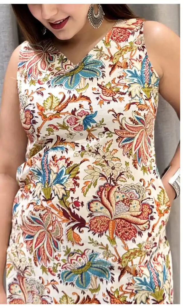 INLI Blush 7.0 Off White Color Cotton With Printed Designer Work Kurti . Get it for ₹1269. Delivery 4-6 Working Days. Shop now. | Bollywood Kurti, Creative Kurtis, Designer Kurti, Kurti, Party Wear Kurti, Selfie Kurti