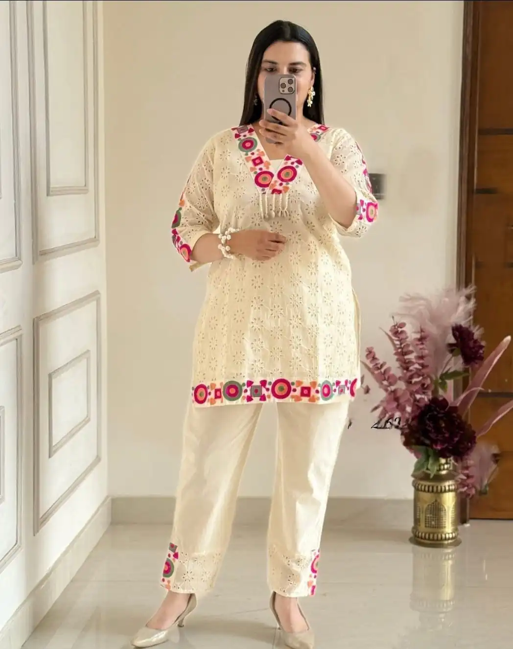 ZSR 3137 Off White Cotton With Embroidery Work & Thread Embroidery. Salwar Suit Introductory Price ₹1899. Delivery 4-6 Working Days. Shop now. | Casual Suits, Jump Suits, Tops & Bottoms, Track Suits, Trendy Wear, Creative suits, Designer Suits, Palazzo Suits, Party Wear Suits, Patiala Suits, Salwar suit, Straight Suits