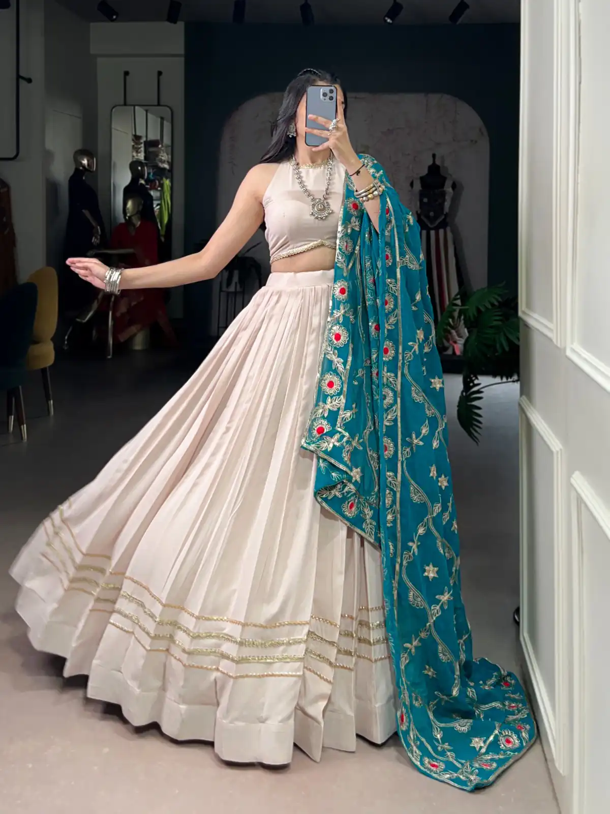 LNB 1692 Off White Pure Rayon Embroidery Work & Sequins Work Lehenga Choli in . Now at just ₹3199. Delivery 4-6 Working Days. Shop now. | Creative Lehenga, Bollywood Lehenga, Designer Lehenga, Embroidered Lehenga, Lehenga, Party Wear Lehenga