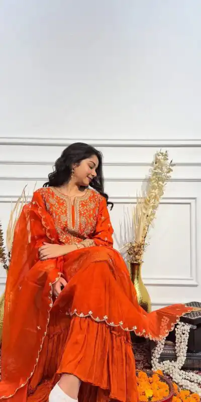 VLM 259 Orange Chinon Silk with Lace Work & Embroidery Work Salwar Suit . Special Price ₹1749. Delivery 4-6 Working Days. Shop now. | Casual Suits, Jump Suits, Creative suits, Designer Suits, Palazzo Suits, Party Wear Suits, Patiala Suits, Salwar suit, Straight Suits