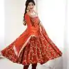 SRK 5299 Orange Georgette With Sequence Work Perfect for Wedding, Party, Lohri, Temple Visit, Ganesh Chaturthi Festive, Events, 4-6 Working Days At 2149 | Bollywood Gowns, Creative Gowns, Designer Gowns, Embroidered Gowns, Gowns, Party Wear Gowns