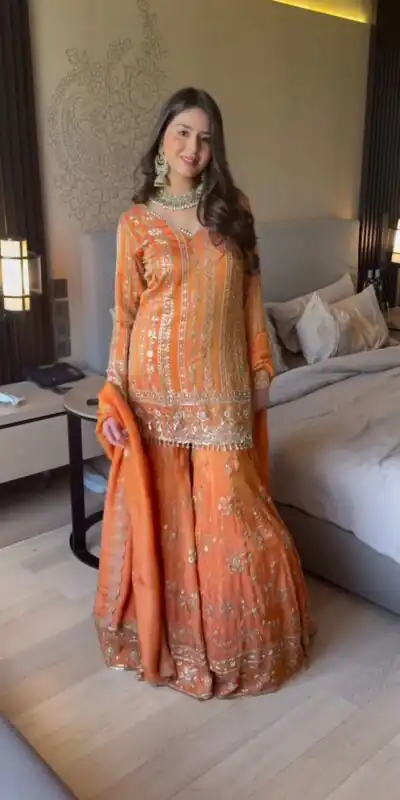 RTC 5926 Orange Faux Georgette With Lace Work Salwar Suit . Wedding, Party, Festive, Events, Best Price ₹2449. Delivery 4-6 Working Days. Shop now. | Casual Suits, Jump Suits, Tops & Bottoms, Track Suits, Trendy Wear, Creative suits, Designer Suits, Palazzo Suits, Party Wear Suits, Patiala Suits, Salwar suit, Straight Suits