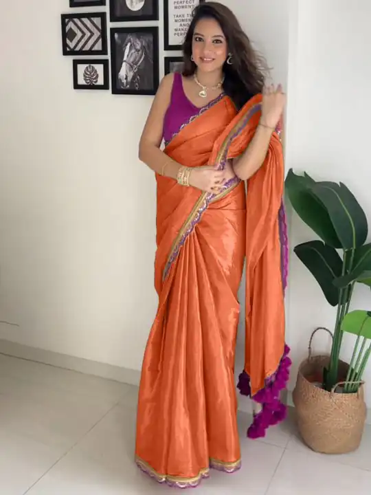 SC 353 Orange Pure Erode Silk With Lace Work & Embroidery Work Saree . Affordable Price ₹1399. Delivery 4-6 Working Days. Shop now. | Embroidered Sarees, Bollywood Sarees, Creative Sarees, Designer Sarees, Ethnic Saree, Modern Digital sarees, Party Wear Sarees, Sarees