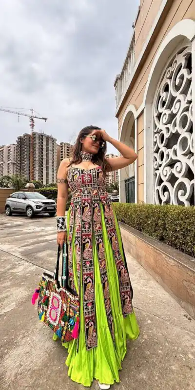 P LG 651 Parrot Green Bangalorey With Embroidery Work Lehenga Choli. Festive Deal ₹2349. Delivery 4-6 Working Days. Shop now. | Creative Lehenga, Bollywood Lehenga, Designer Lehenga, Embroidered Lehenga, Lehenga, Party Wear Lehenga