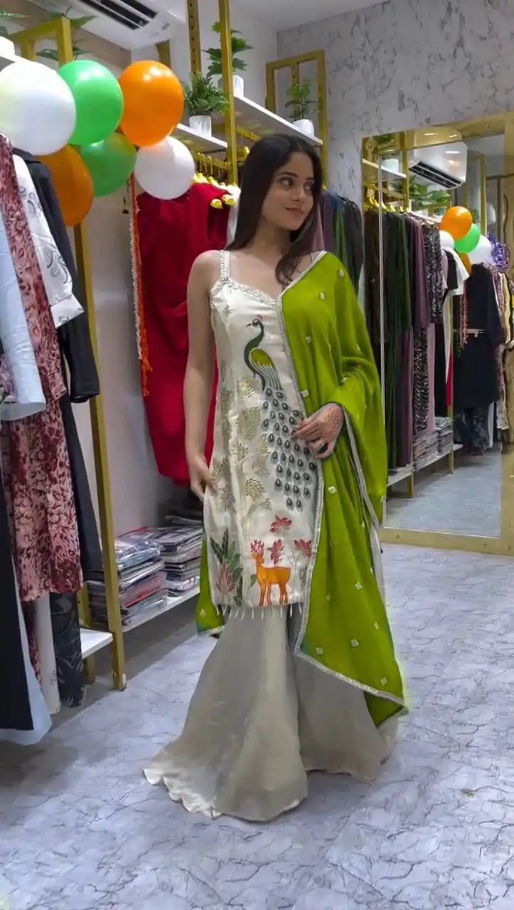 LG 1994 Parrot Green Color French Crape Embroidery Work Salwar Suit Casual, Wedding, Festive, Events . Expected Delivery  4-6 Working Days @1999/- only      | Casual Suits, Jump Suits, Creative suits, Designer Suits, Palazzo Suits, Party Wear Suits, Patiala Suits, Salwar suit, Straight Suits