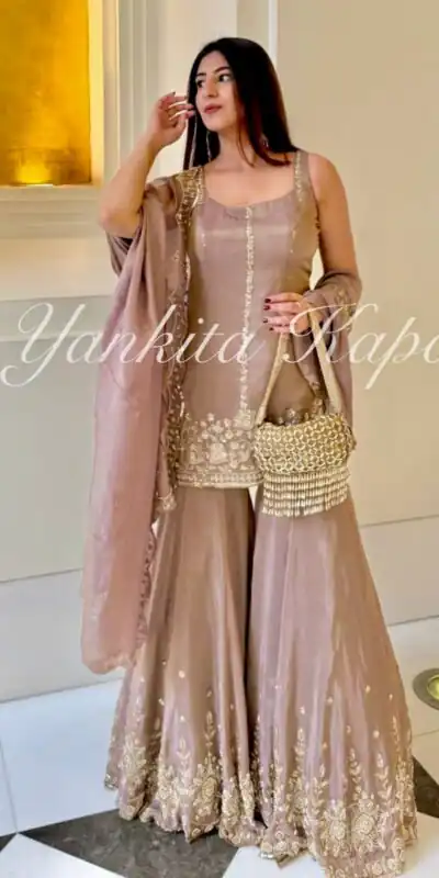 VLM 290 Peach Chinon Silk with Embroidery Work Salwar Suit . Wedding, Party, Festive, Events Festive Deal ₹1849. Delivery 4-6 Working Days. Shop now. | Casual Suits, Jump Suits, Creative suits, Designer Suits, Palazzo Suits, Party Wear Suits, Patiala Suits, Salwar suit, Straight Suits