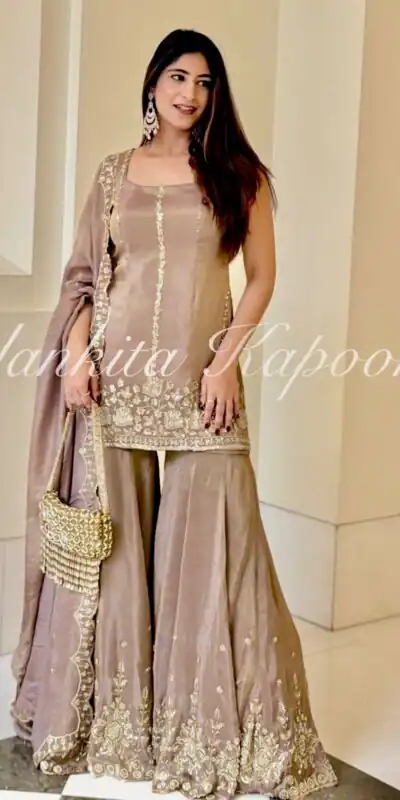 VLM 290 Peach Chinon Silk with Embroidery Work Salwar Suit . Wedding, Party, Festive, Events Festive Deal ₹1849. Delivery 4-6 Working Days. Shop now. | Casual Suits, Jump Suits, Creative suits, Designer Suits, Palazzo Suits, Party Wear Suits, Patiala Suits, Salwar suit, Straight Suits