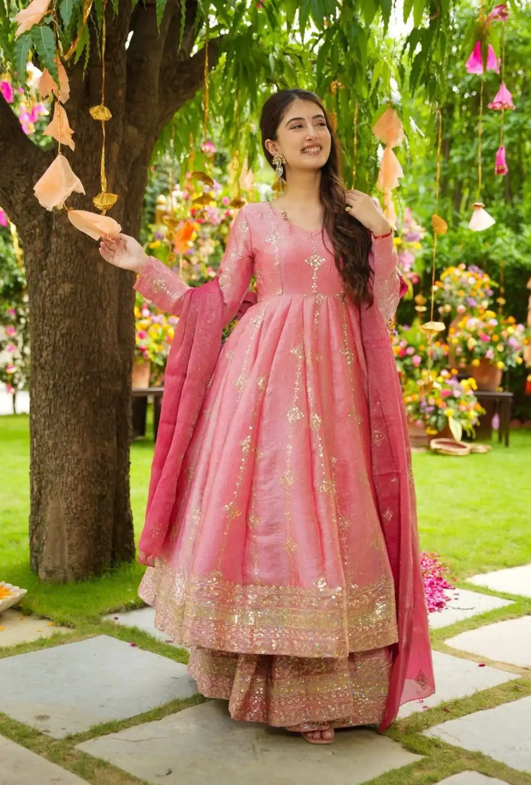 SSR 526 Peach Crunchy Silk With Heavy Embroidery Sequence Work With Fully Flair Salwar Suit Wedding, Party, Festive, Events, Now at just ₹2399. Delivery 4 | Casual Suits, Jump Suits, Tops & Bottoms, Track Suits, Trendy Wear, Creative suits, Designer Suits, Palazzo Suits, Party Wear Suits, Patiala Suits, Salwar suit, Straight Suits