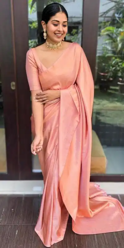 KP 4040 Peach Soft Lichi Silk Saree Perfect for Wedding, Party, Ethnic Day, Raksha Bandhan, Temple Visit – . Exclusive Offer ₹1299. Delivery 4-6 Working D | Creative Sarees, Embroidered Sarees, Bollywood Sarees, Designer Sarees, Ethnic Saree, Modern Digital sarees, Party Wear Sarees, Sarees
