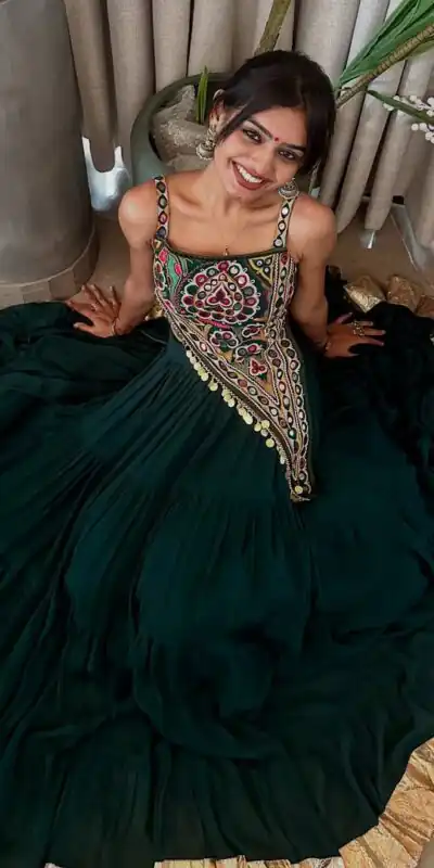 LG 650 Peacock Blue Color Chinon Mirror Work Gotta Satin Patti Lehenga Choli in . Best Price ₹1899. Delivery 4-6 Working Days. Shop now. | Creative Lehenga, Bollywood Lehenga, Designer Lehenga, Embroidered Lehenga, Lehenga, Party Wear Lehenga