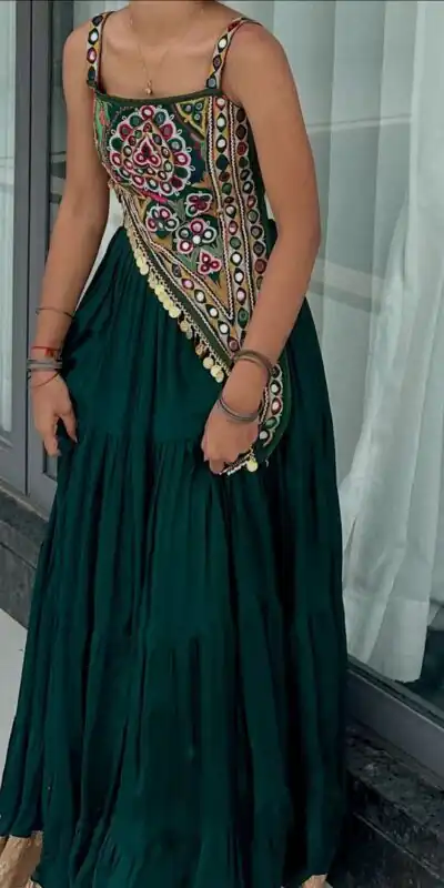 LG 650 Peacock Blue Color Chinon Mirror Work Gotta Satin Patti Lehenga Choli in . Best Price ₹1899. Delivery 4-6 Working Days. Shop now. | Creative Lehenga, Bollywood Lehenga, Designer Lehenga, Embroidered Lehenga, Lehenga, Party Wear Lehenga