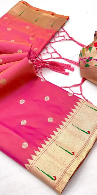 MB 150 Pink A Pethani silk Saree Perfect for Wedding, Party, Baisakhi, Reception, Traditional Day – . Affordable Price ₹2549. Delivery 4-6 Working | Creative Sarees, Embroidered Sarees, Bollywood Sarees, Designer Sarees, Ethnic Saree, Modern Digital sarees, Party Wear Sarees, Sarees
