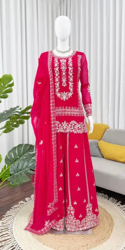 KD 1533 Pink Blooming Georgette Salwar Suit Perfect for Wedding, Party, Ethnic Day, Housewarming, Pongal . Available at ₹2149 only. Delivery 4-6 Workin | Casual Suits, Creative suits, Designer Suits, Palazzo Suits, Party Wear Suits, Patiala Suits, Salwar suit, Straight Suits