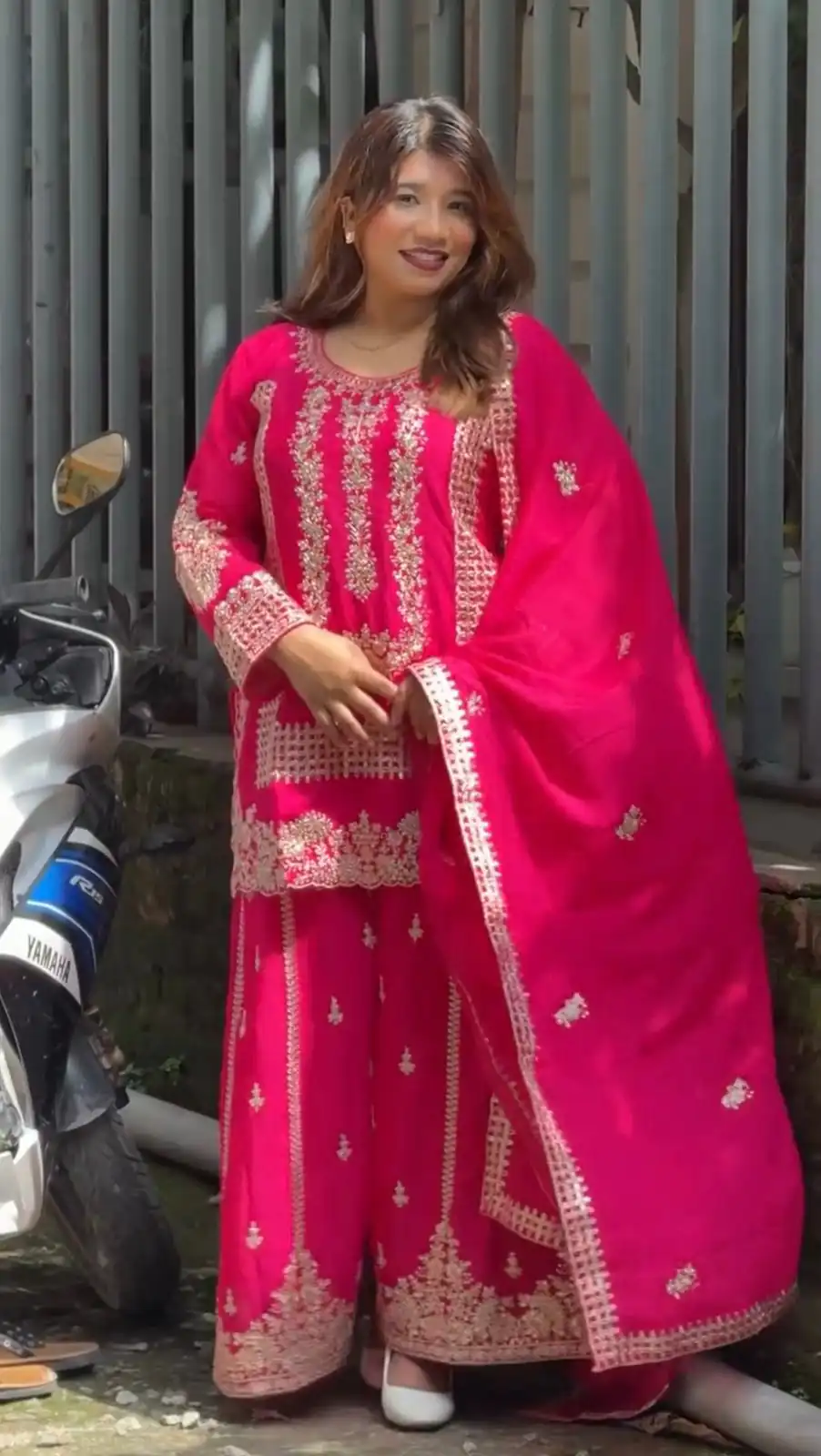 KD 1533 Pink Blooming Georgette Salwar Suit Perfect for Wedding, Party, Ethnic Day, Housewarming, Pongal . Available at ₹2149 only. Delivery 4-6 Workin | Casual Suits, Creative suits, Designer Suits, Palazzo Suits, Party Wear Suits, Patiala Suits, Salwar suit, Straight Suits