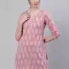 INLI Blush 2.0 Pink Cotton Printed Designer Work Kurti in . Wedding, Party, Festive, Events, Special Price ₹1269. Delivery 4-6 Working Days. Shop now. | Bollywood Kurti, Creative Kurtis, Designer Kurti, Kurti, Party Wear Kurti, Selfie Kurti