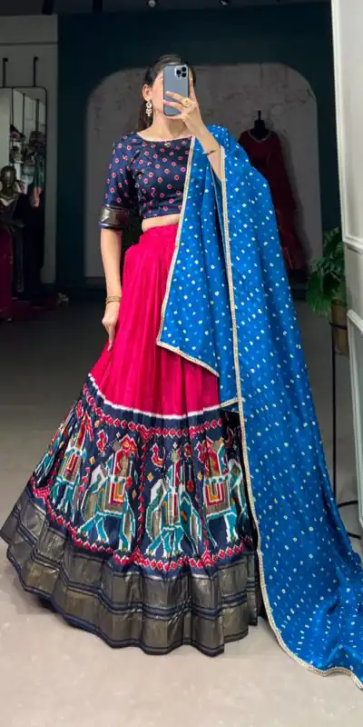 LNB 1623 Pink Color Fabulous Dola Silk Patola Print And Foil Work Lehenga Choli Wedding, Festive, Events Expected Delivery 4-6 Working Days@2199/- Only | Creative Lehenga, Bollywood Lehenga, Designer Lehenga, Embroidered Lehenga, Lehenga, Party Wear Lehenga