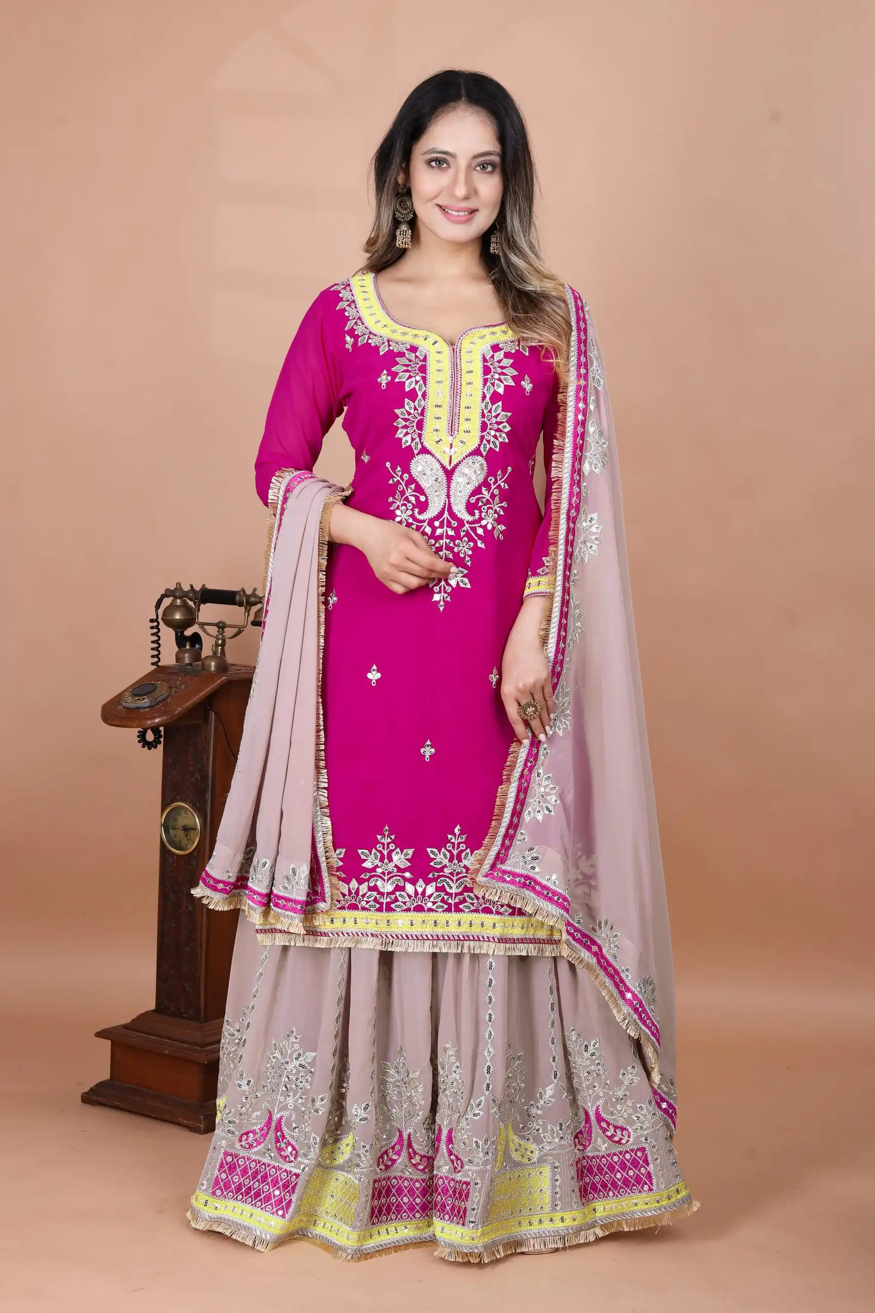 SRK 5260 Pink Faux Georgette With 5mm Embroidery Sequence Work Perfect for Wedding, Party, Karwa Chauth, Ethnic Day, Baisakhi Beast Price At 2149/- Only | Casual Suits, Jump Suits, Creative suits, Designer Suits, Palazzo Suits, Party Wear Suits, Patiala Suits, Salwar suit, Straight Suits