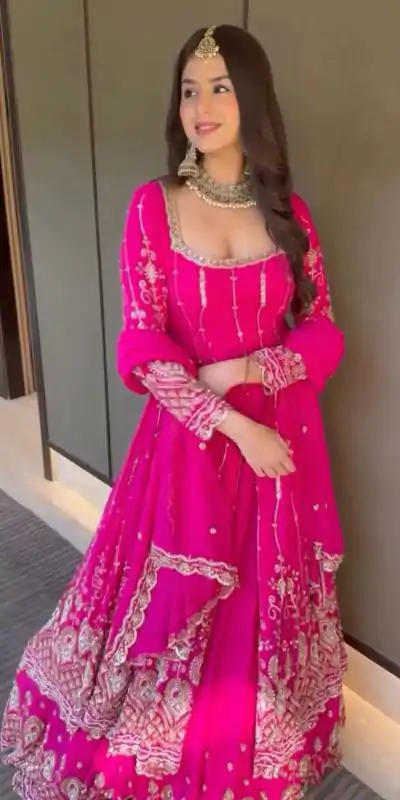 SR 1691 Pink Faux Georgette With Heavy Embroidery Sequence Work Lehenga Choli Perfect for Wedding, Party, Durga Puja, Avail At Beat Price 2449/- Only | Bollywood Lehenga, Creative Lehenga, Designer Lehenga, Embroidered Lehenga, Lehenga, Party Wear Lehenga