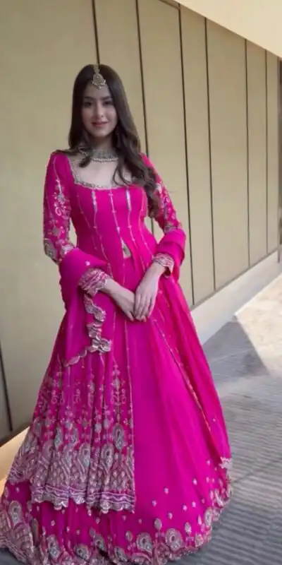 SR 1691 Pink Faux Georgette With Heavy Embroidery Sequence Work Lehenga Choli Perfect for Wedding, Party, Durga Puja, Avail At Beat Price 2449/- Only | Bollywood Lehenga, Creative Lehenga, Designer Lehenga, Embroidered Lehenga, Lehenga, Party Wear Lehenga