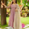 SRK 5298 Pink Faux Georgette With Embroidery Work With Fancy Full Sleeve Gown Perfect for Wedding, Party, Pooja, Mehendi, Traditional Day . Best Price 1999 | Bollywood Gowns, Creative Gowns, Designer Gowns, Embroidered Gowns, Gowns, Party Wear Gowns