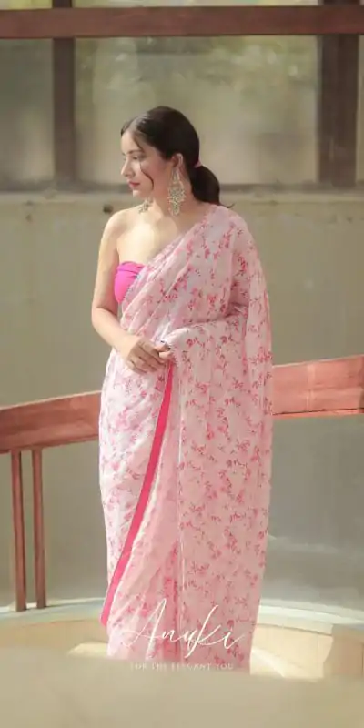 AC Flower Pink Georgette with Designer Work Saree . Wedding, Party, Festive, Events Get it for ₹1499. Delivery 4-6 Working Days. Shop now. | Creative Sarees, Embroidered Sarees, Bollywood Sarees, Designer Sarees, Ethnic Saree, Modern Digital sarees, Party Wear Sarees, Sarees