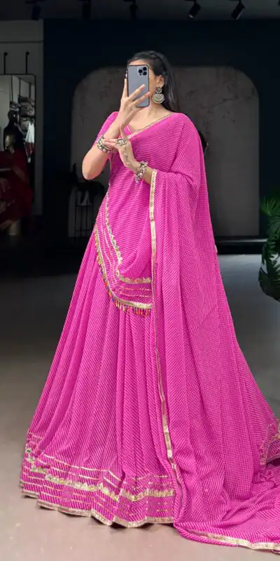 LNB 1728 Pink Color Georgette Printed Lace Work Lehenga Choli . Exclusive Offer ₹2499. Delivery 4-6 Working Days. Shop now. | Creative Lehenga, Bollywood Lehenga, Designer Lehenga, Embroidered Lehenga, Lehenga, Party Wear Lehenga
