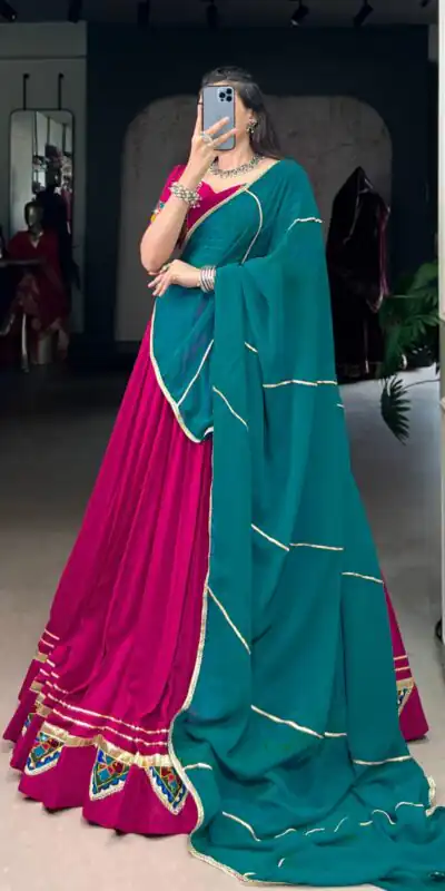 LNB 1751 Pink Pure Rayon Lehenga Choli with Mirror Work & Gamthi Work. Exclusive Offer ₹3399. Delivery 4-6 Working Days. Shop now. | Creative Lehenga, Bollywood Lehenga, Designer Lehenga, Embroidered Lehenga, Lehenga, Party Wear Lehenga