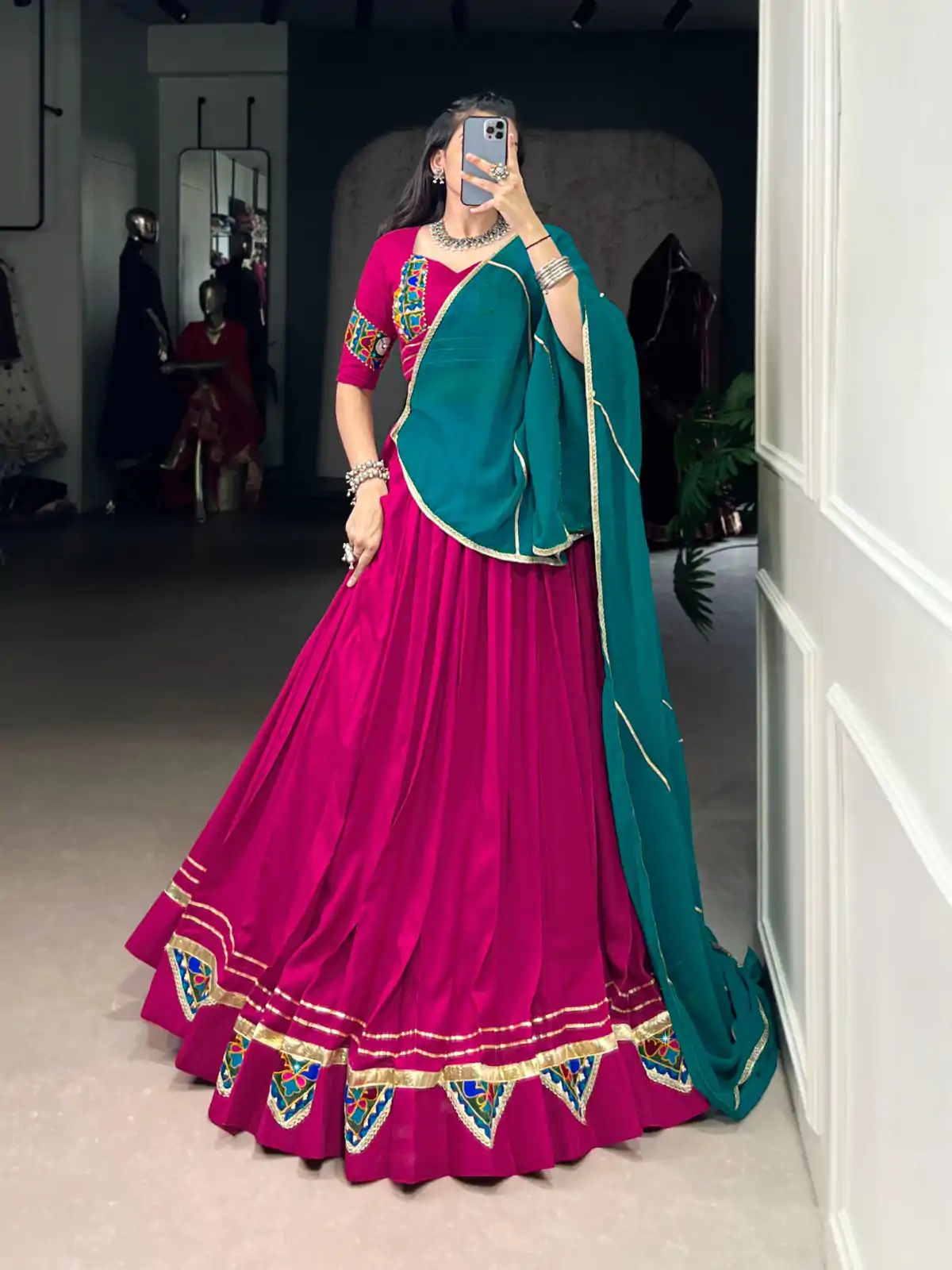 LNB 1751 Pink Pure Rayon Lehenga Choli with Mirror Work & Gamthi Work. Exclusive Offer ₹3399. Delivery 4-6 Working Days. Shop now. | Creative Lehenga, Bollywood Lehenga, Designer Lehenga, Embroidered Lehenga, Lehenga, Party Wear Lehenga