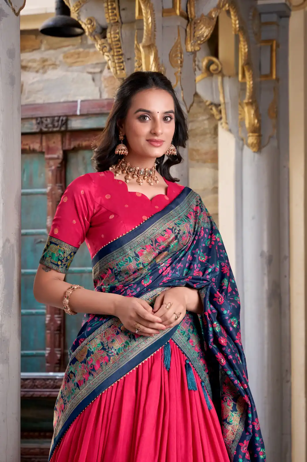 LNB 1245 Pink Tasar Silk With Gotta Patti Work & Lace Work Lehenga Choli Best Price ₹2449. Delivery 4-6 Working Days. Shop now. | Creative Lehenga, Bollywood Lehenga, Designer Lehenga, Embroidered Lehenga, Lehenga, Party Wear Lehenga