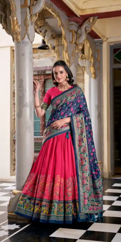 LNB 1245 Pink Tasar Silk With Gotta Patti Work & Lace Work Lehenga Choli Best Price ₹2449. Delivery 4-6 Working Days. Shop now. | Creative Lehenga, Bollywood Lehenga, Designer Lehenga, Embroidered Lehenga, Lehenga, Party Wear Lehenga
